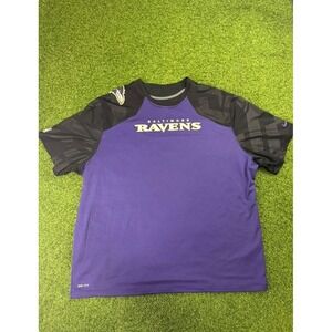 Nike Dri NFL Baltimore Ravens Football Shirt Mens 3XL Purple On Field Apparel